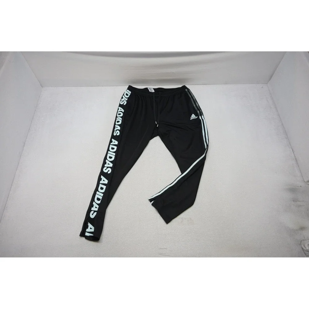 Adidas Track Pants Tapered Soccer Men 2XL Black Joggers Excellent Athletic